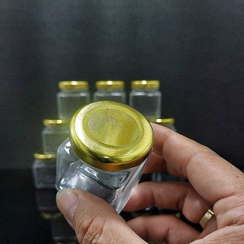 Hũ Thủy Tinh 50ML mẫu Vuông nắp thiếc vàng – Lọ Thủy Tinh Nhỏ - Hũ đựng yến chưng, mật ong, dầu dừa, mỹ phẩm