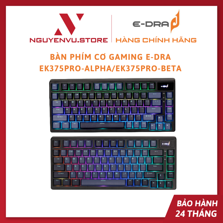 Bàn phím cơ không dây E-Dra EK375 Pro Beta / Alpha - Hàng chính hãng