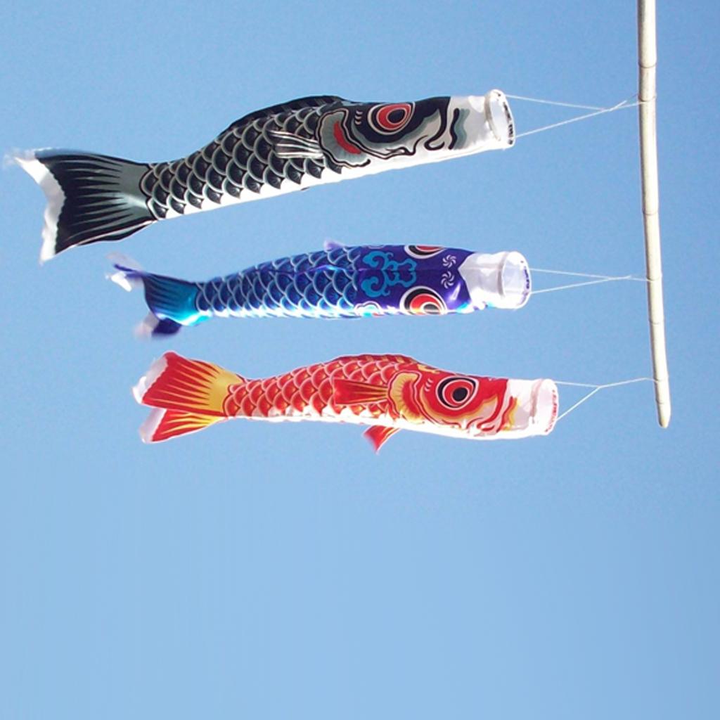 Japanese Windsock Carp Flag Koi Nobori Sailfish 150cm Blue And 100cm Red