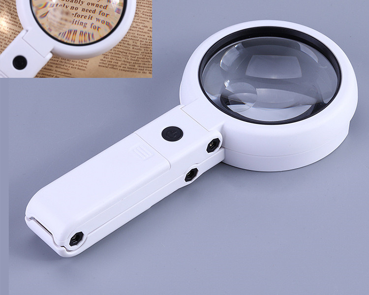 Kính lúp cầm tay, để bàn phóng đại 7X tích hợp 6 bóng led trợ sáng, thích hợp nghiên cứu, đọc sách