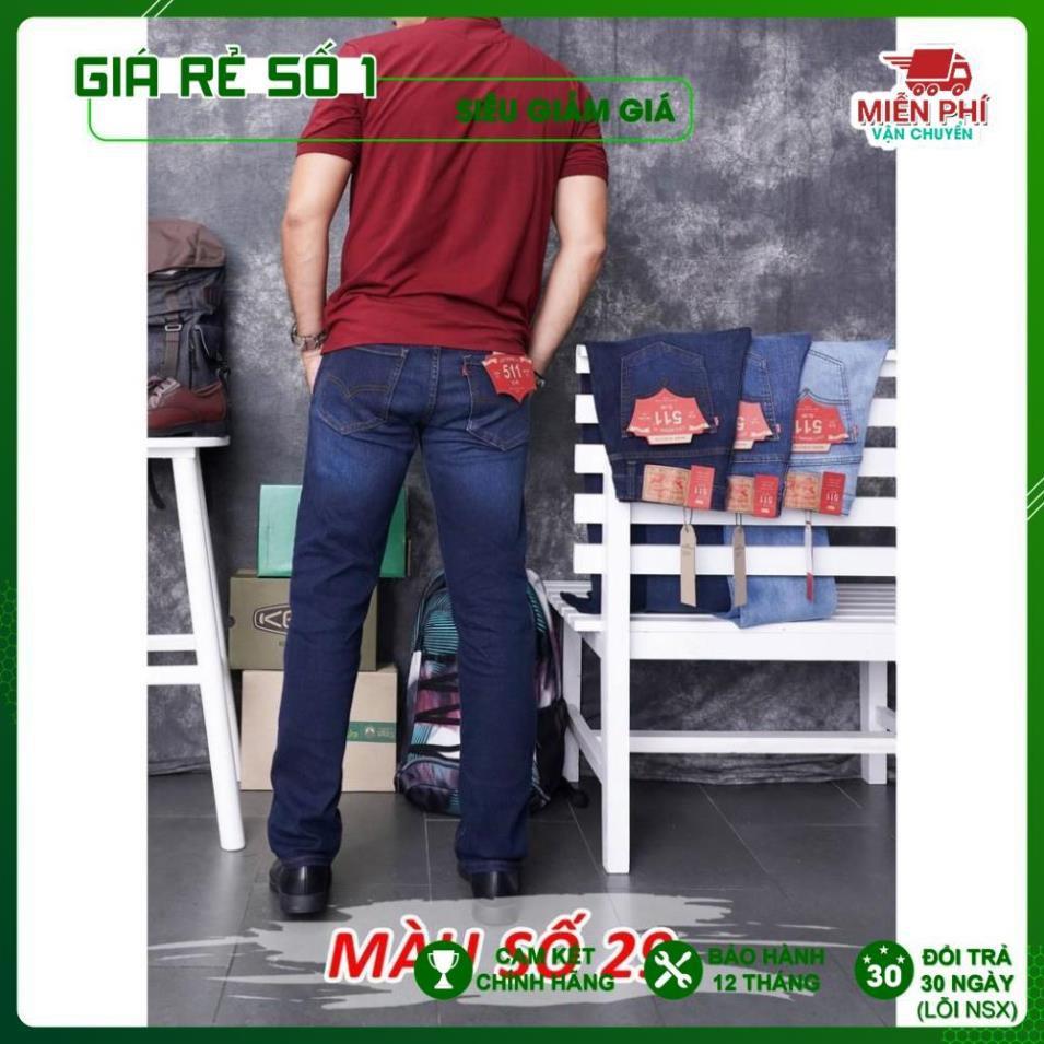 Quần Bò Jeans Nam ống suông, co dãn, loại túi chéo Cambodia