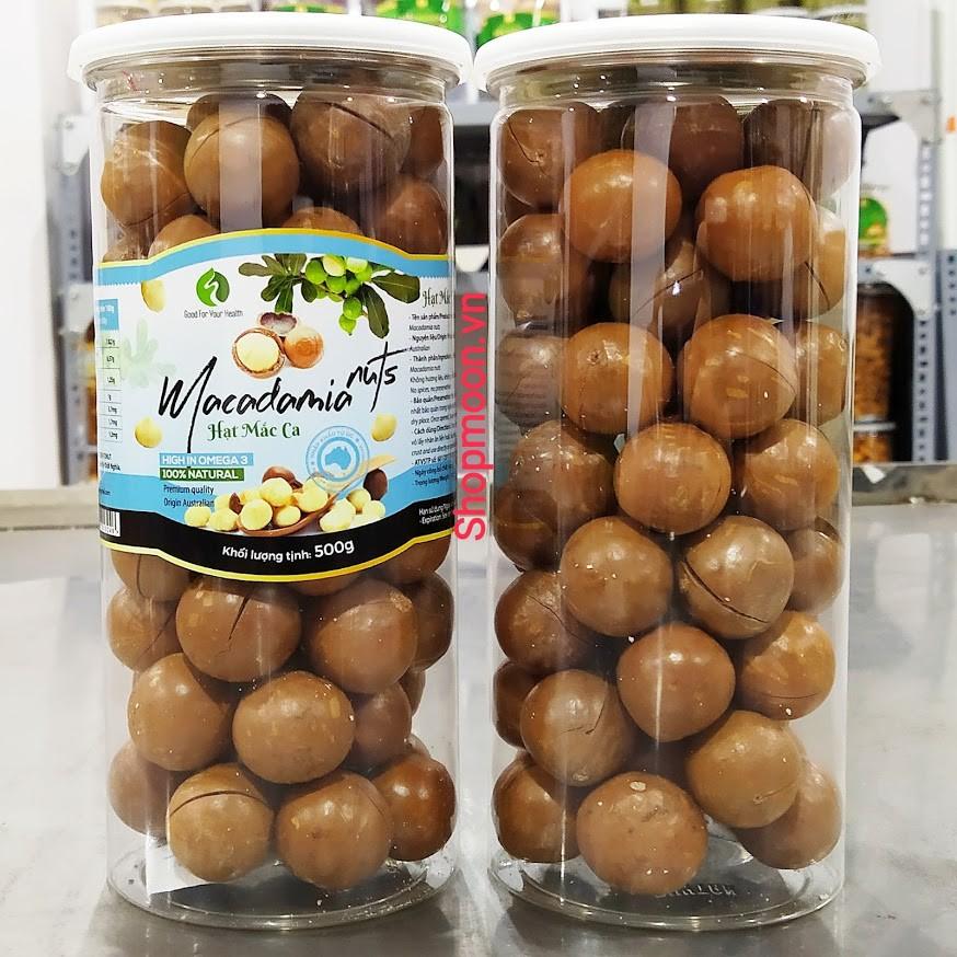 Hạt Macca Úc nứt vỏ (hũ 500gr)