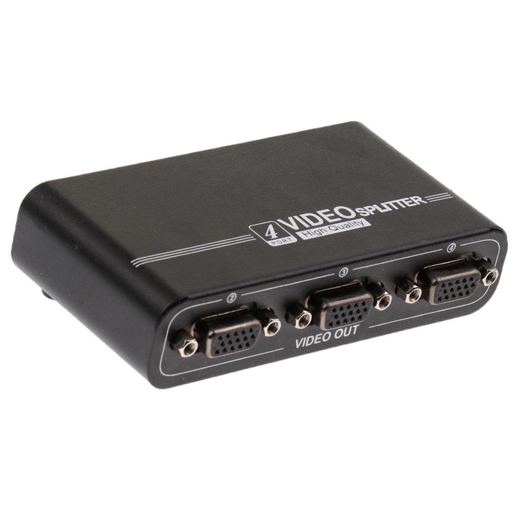 4Port VGA Video Splitter Switch Box Sharing 1 PC to 4 Monitor Support 550MHz