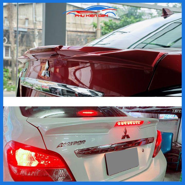 Đuôi gió sau xe liền cốp Attrage 2016-2017-2018-2019-2020-2021-2022 hàng mộc chưa sơn có đèn Led