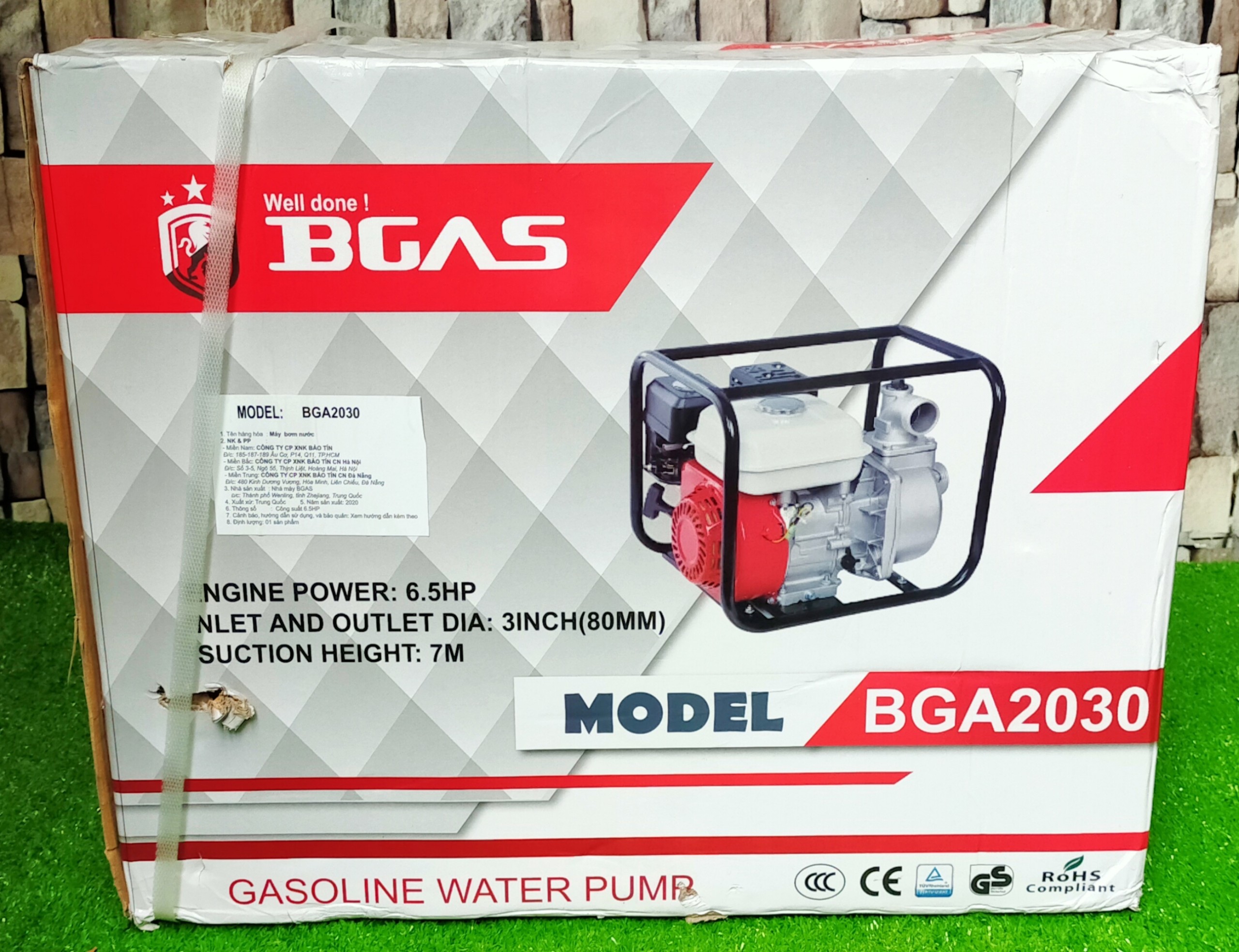 MÁY BƠM NƯỚC CHẠY XĂNG BGAS BGA-2030 (HỌNG XÃ 80MM) - HÀNG CHÍNH HÃNG