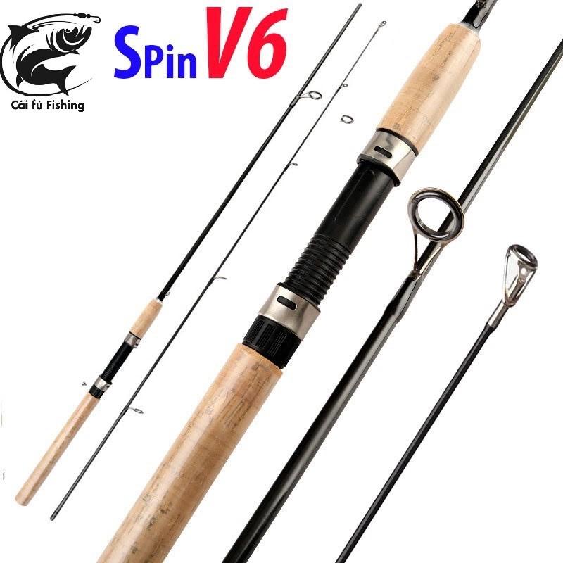 Cần Câu Lure SPIN V6 Cán Gỗ độ cứng M Thích hợp câu Lure câu Ngâm lăng xê