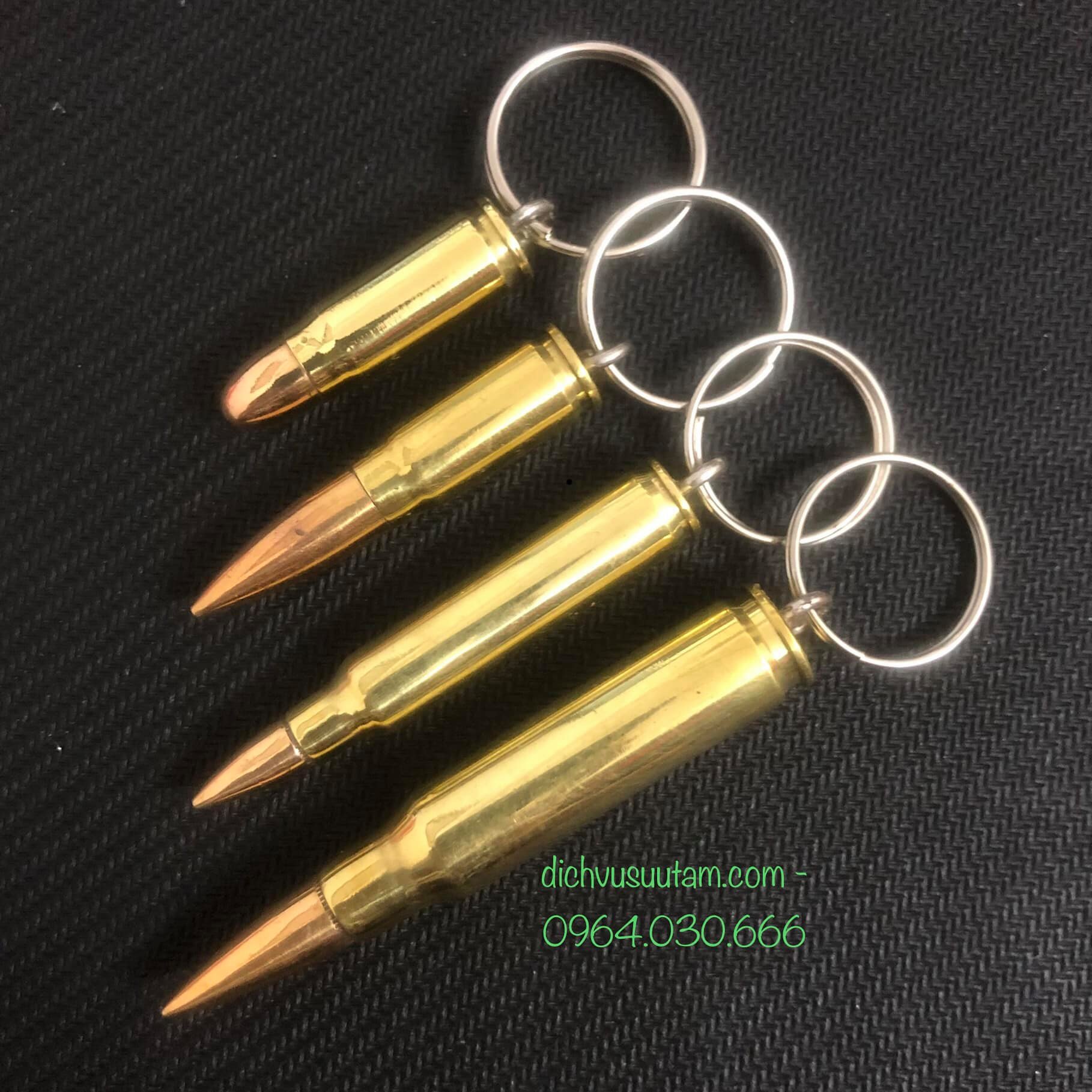 Bộ 4 móc chìa khóa vỏ đạn kích cỡ khác nhau