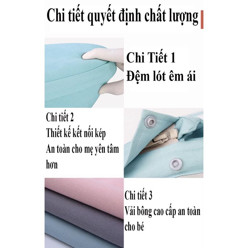 Địu em bé nhiều chức năng có đỡ cổ, có bệ ngồi chống gù lưng, điệu trẻ em nhiều tư thế
