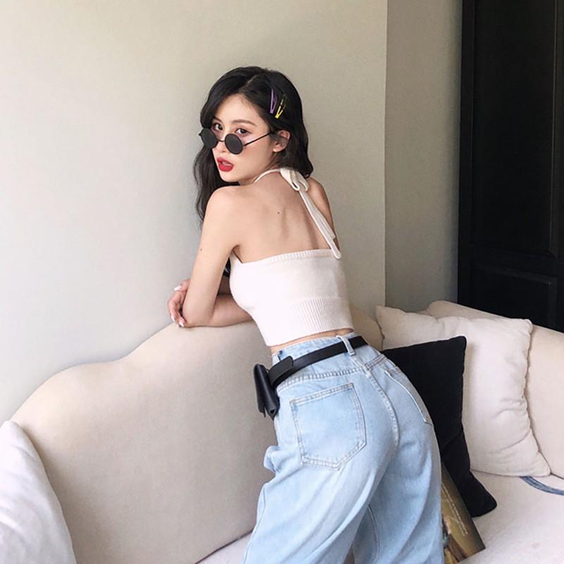 Áo cổ yếm dáng ngắn thời trang cho nữ