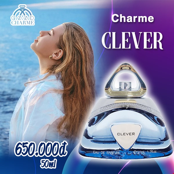 Nước hoa nữ cao cấp, Charme Clever, hương hoa nữ tính, toát lên sự hồn nhiên, yêu đời và hoạt bát, 50ml