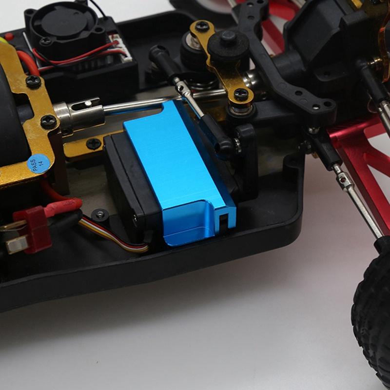 Đế gắn servo cố định bằng kim loại màu xanh dương cho xe hơi điều khiển từ xa Wltoys 104001 1/10