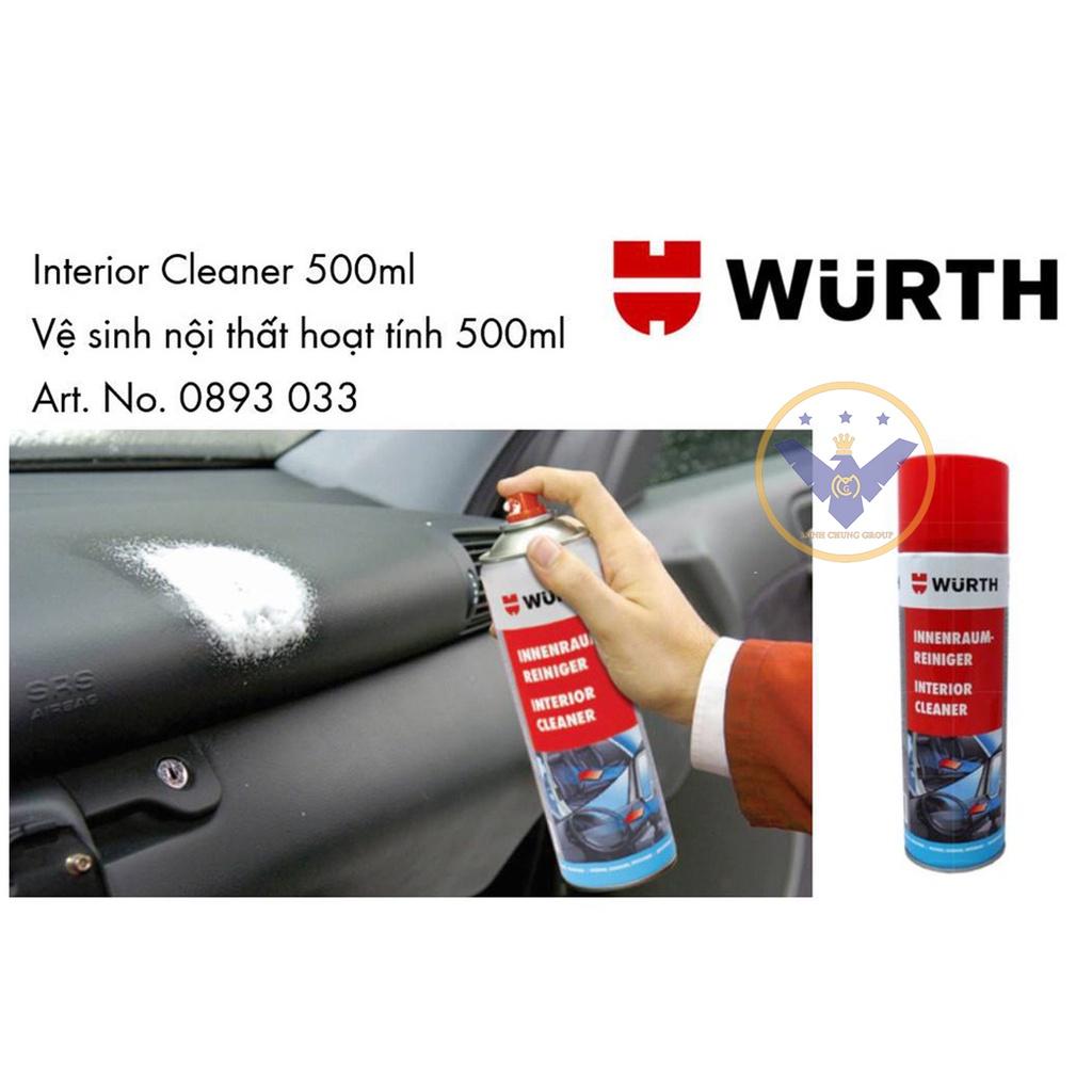 Chai vệ sinh nội thất ô tô Wurth Interior Cleaner dạng bọt hoạt tính 500ml