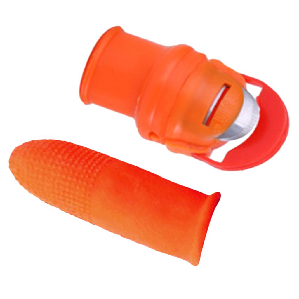 2x Silicone Thumb Knife with Finger Sleeve Covers Vegetable Harvesting Knife