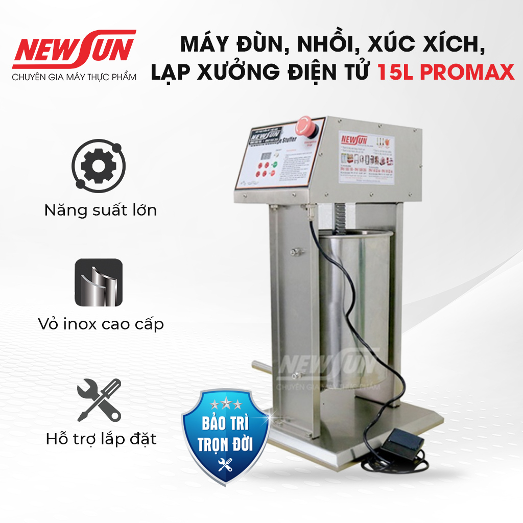 Máy Đùn, Nhồi Xúc Xích Bằng Điện NEWSUN 15L - Hàng Chính Hãng