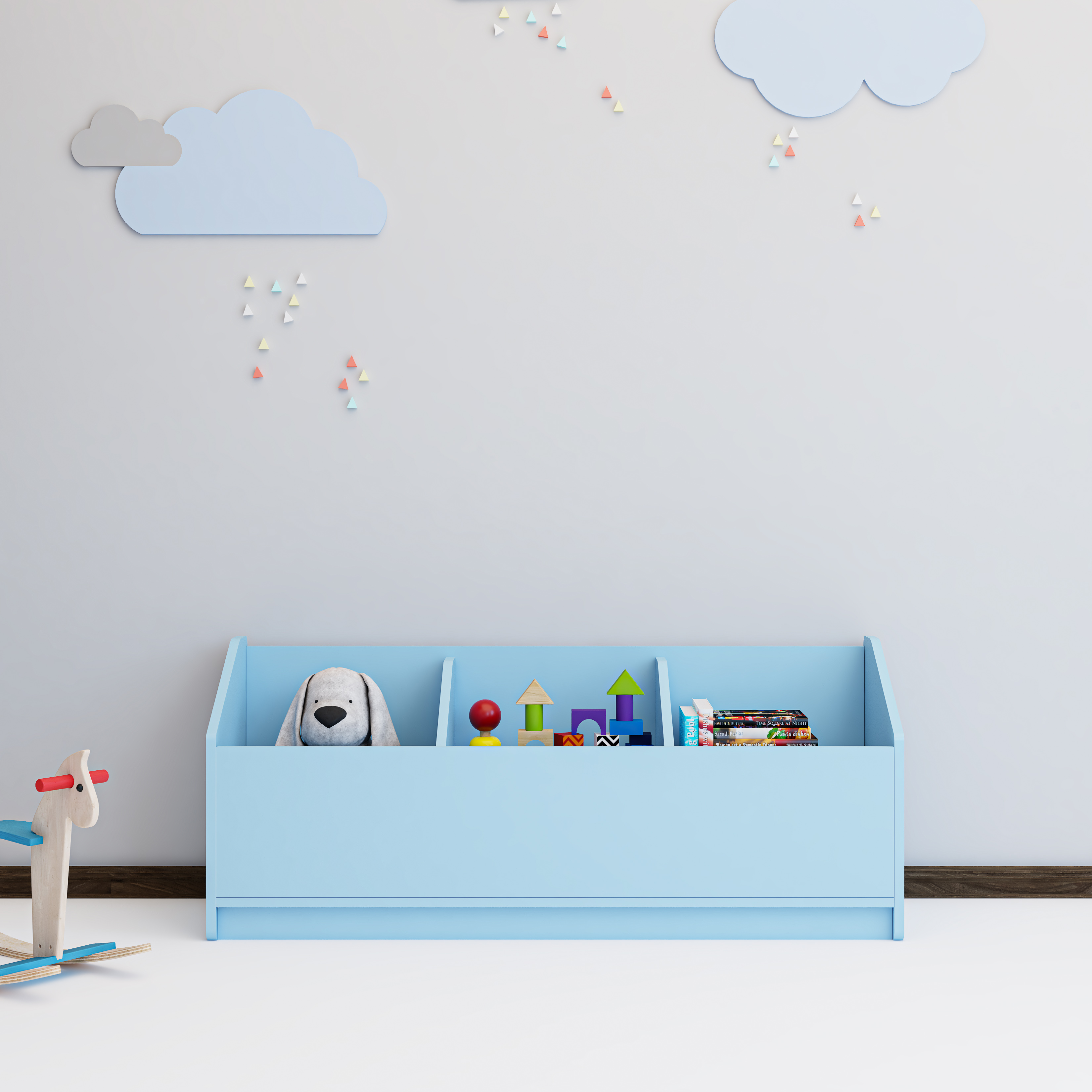 [Happy Home Furniture] KID, Thùng lưu trữ 3 ngăn cho trẻ em, 120cm x 36cm x 50cm ( DxRxC), TLT_005