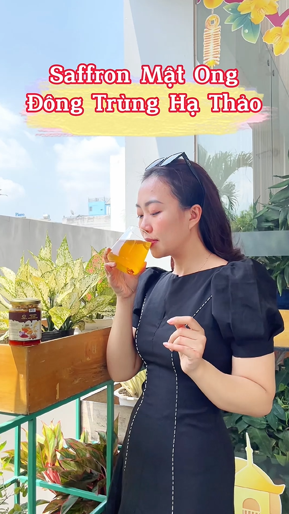 Mật ong saffron đông trùng hạ thảo táo đỏ kỉ tử sữa ong chúa 280ml