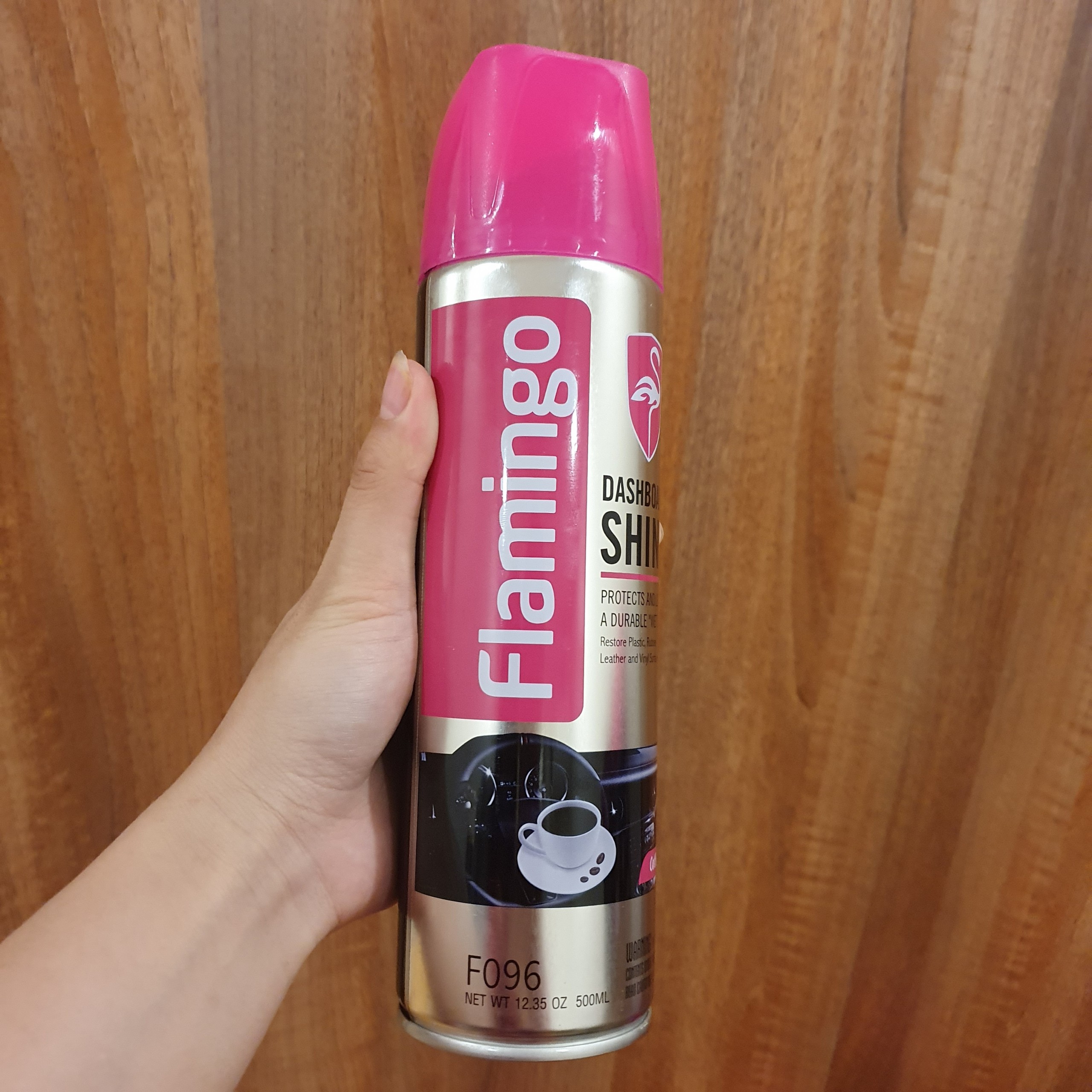 Bình Xịt Dưỡng Bóng Nội Thất - Đồ Da Ô Tô Mùi Cafe - Flamingo F096 500ml