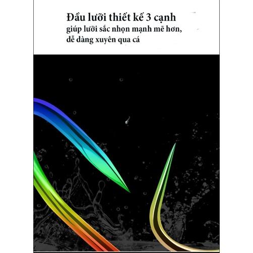 Vỉ 10 Lưỡi Câu Đài Titan 7 Màu Lưỡi Câu Cá Không Ngạch Với Đầu Lưỡi 3 Cạnh Sắc Bén