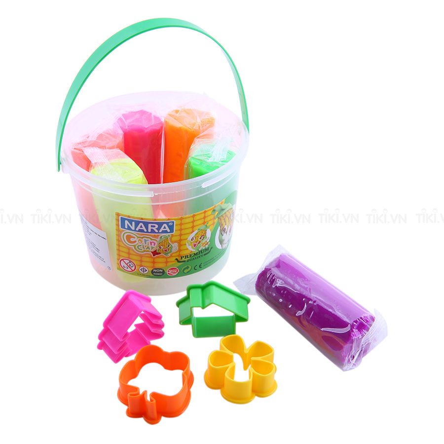 Đất Nặn Học Tập Bột Ngô 6 Màu (270g) + 4 Khuôn Kiddy Clay CC-270-6+4SM