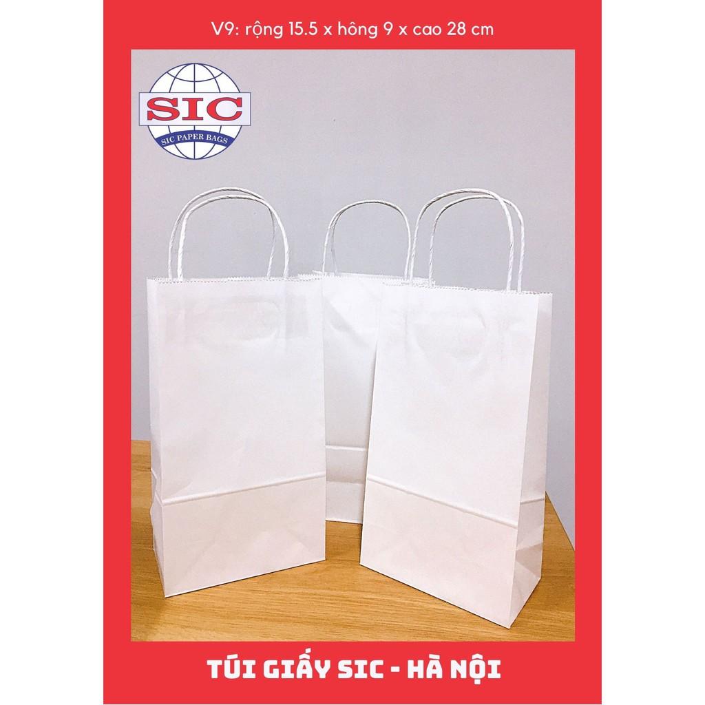 100 CHIẾC TÚI GIẤY KRAFT V9: 15.5x9x28 CÓ QUAI