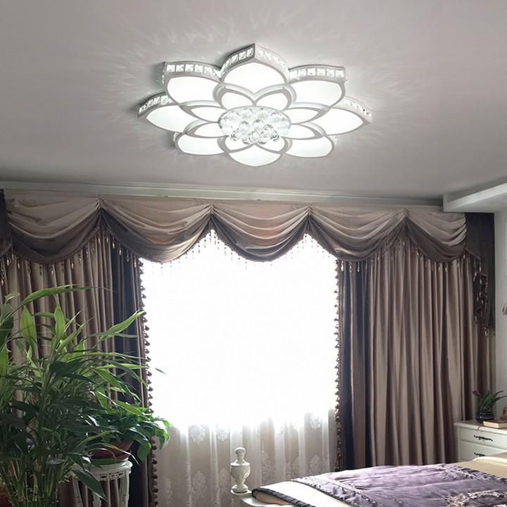 Đèn chùm pha lê phòng khách, đèn mâm ốp trần trang trí - OPLADY098