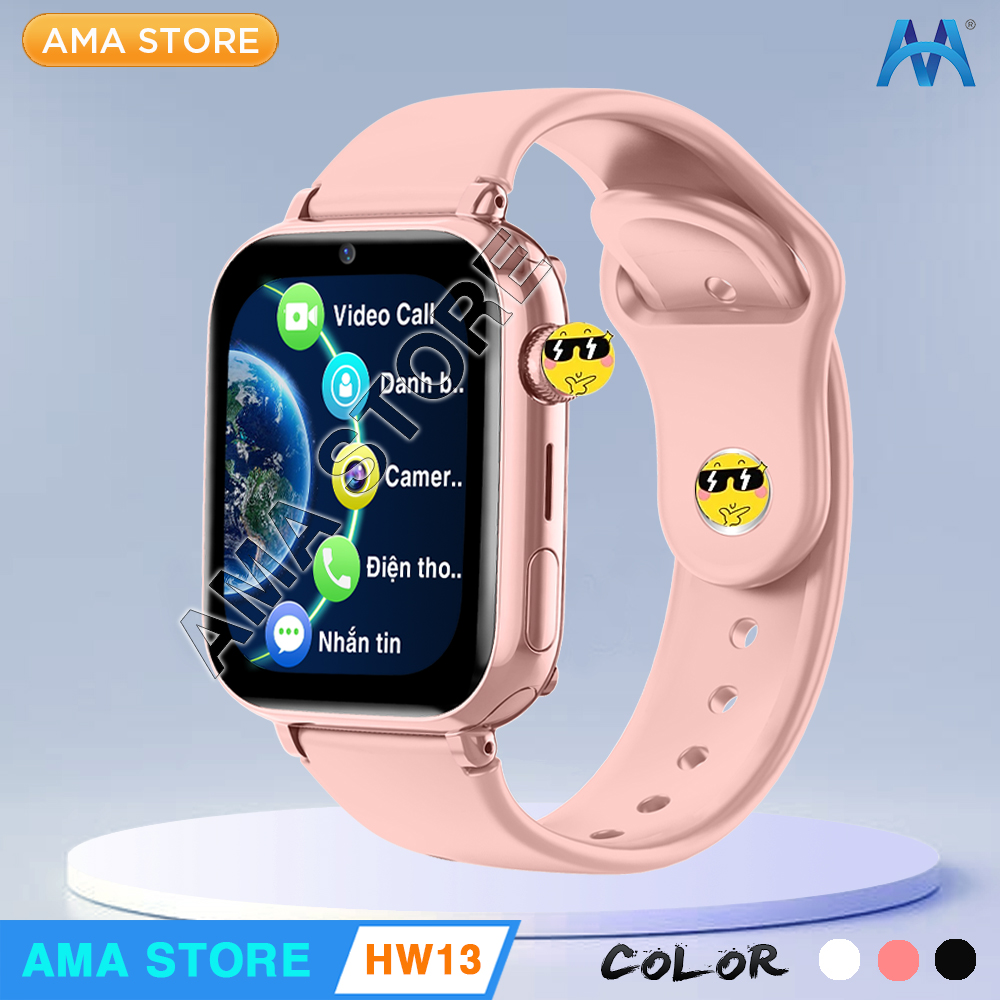 Đồng hồ Thông minh Trẻ em Tiểu học THCS THPT Smart Watch AMA HW13 mini Định vị Wifi lắp Sim 4G độc lập Chống nước Kích thước nhỏ gọn Hàng nhập khẩu