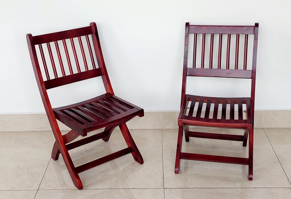 Bàn Gỗ Tròn Xếp D75cm Cao 60cm Trong Nhà Hoặc Ngoài Trời - Hàng VN Xuất Khẩu