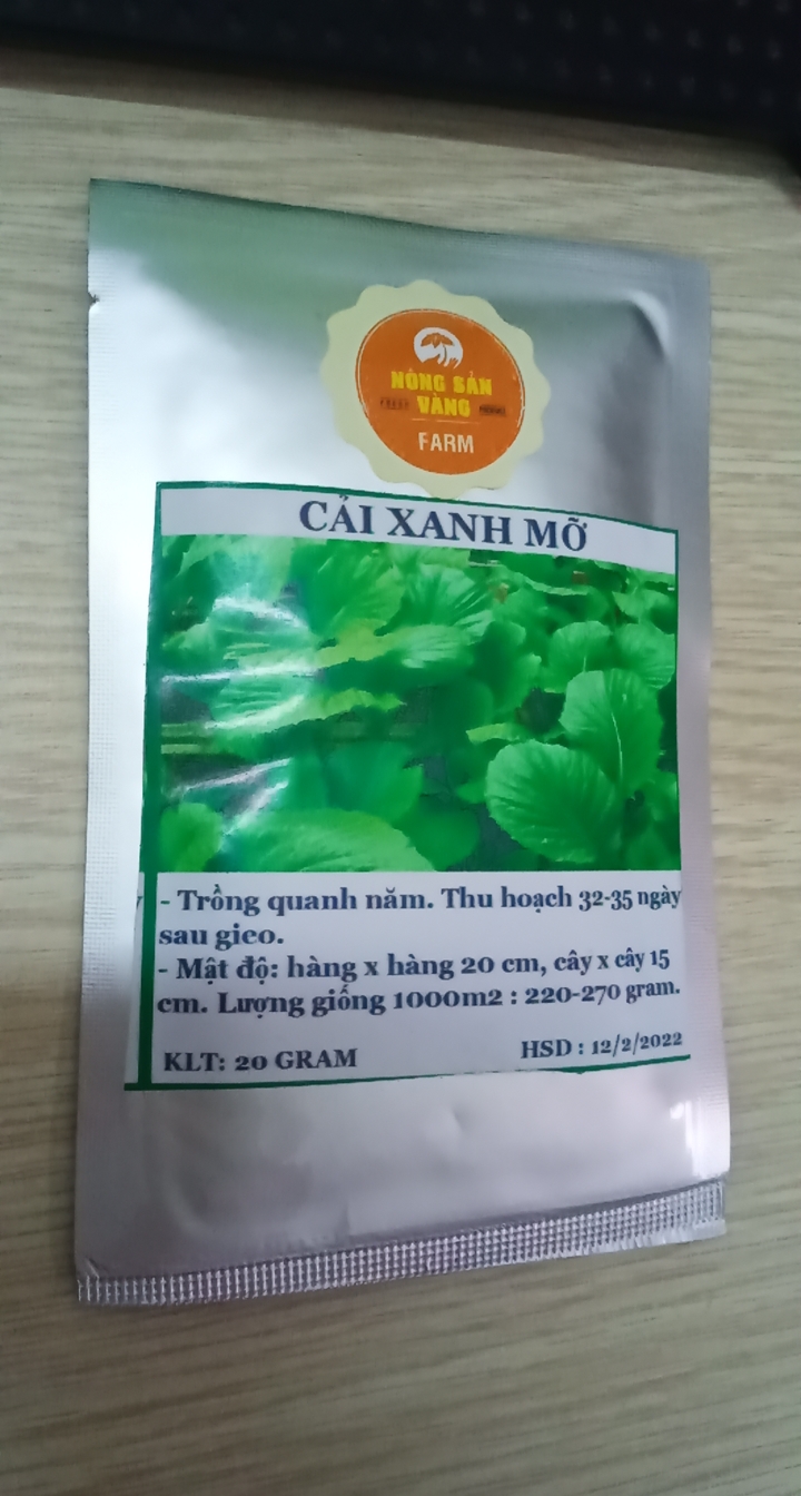 Hạt giống Cải Bẹ Xanh Mỡ Cao Sản ( Gói 20 Gram ) - Nông Sản Vàng