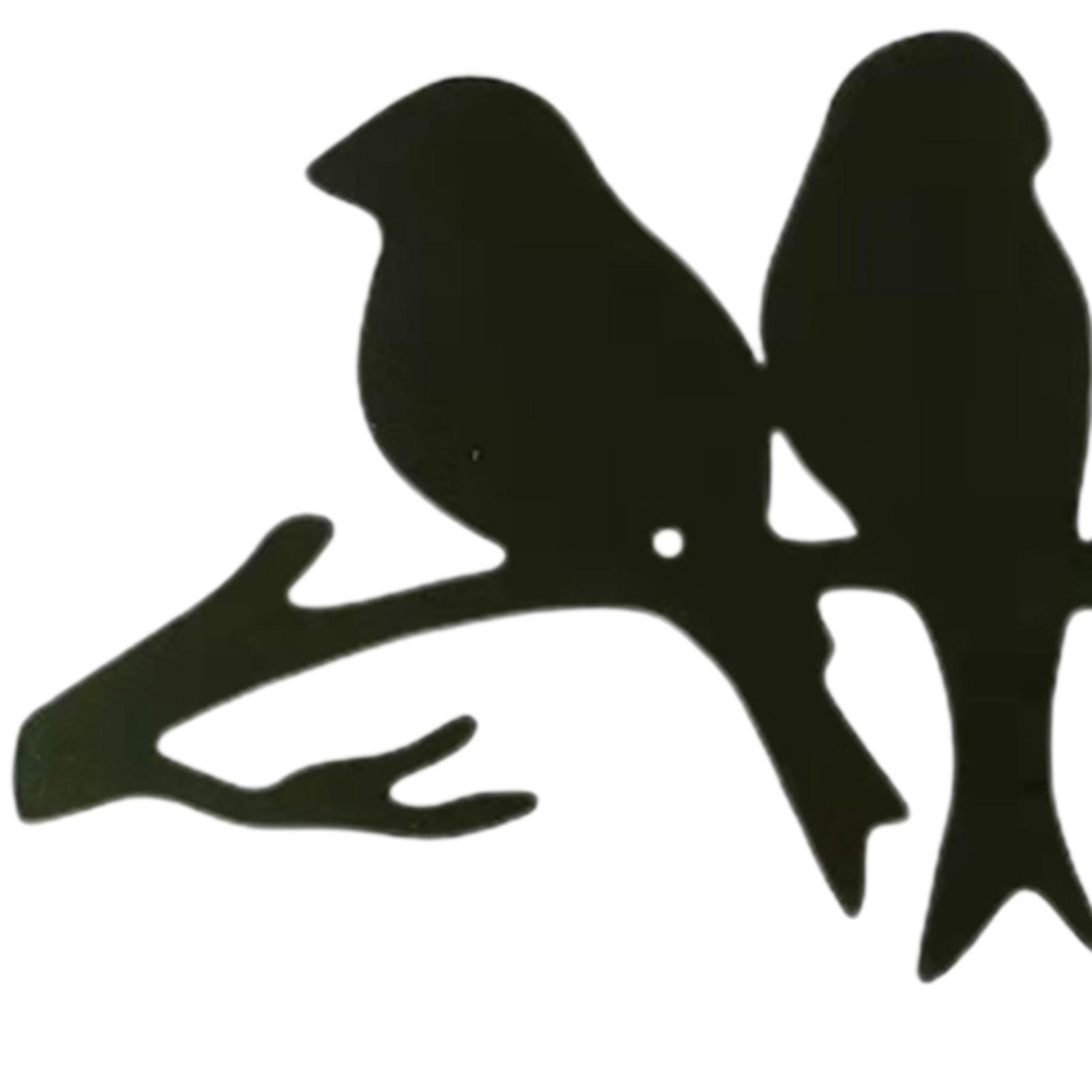 Birds on The Branch Metal Wall Art, Hanging Crafts Ornaments Bird Sculpture Animal Figurine for Festivals Wedding Birthday Dining Room