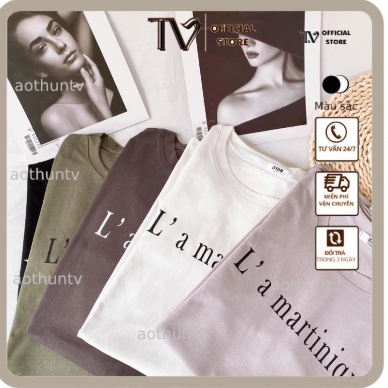 Áo phông 3158, áo thun tay lỡ form rộng chất cotton in hình LA