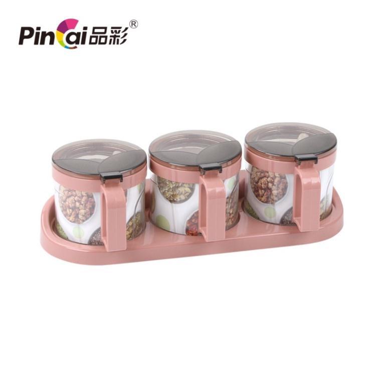 Bộ 3 Gia Vị Thủy Tinh Cao Cấp - Bộ 3 GIa Vị Thủy TInh Có Thìa 3220