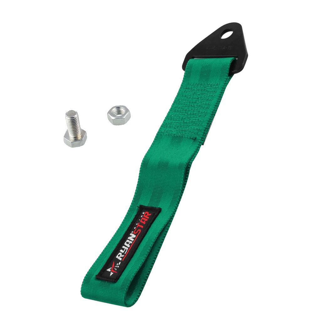 Easy Install  Car Tow Strap Set Front/Rear Bumper Hook Green