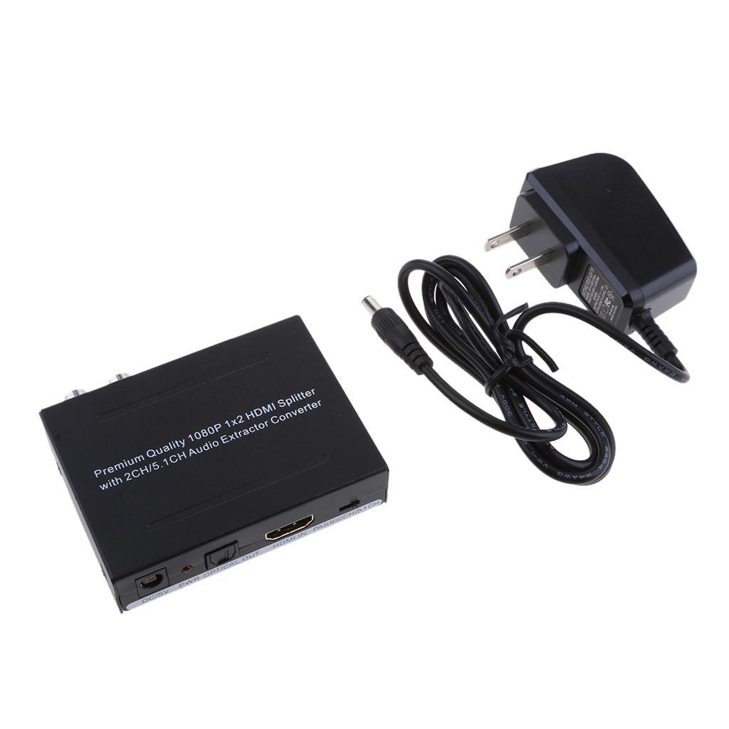 1In Optical Splitter Converter Stereo Audio Extractor US Plug