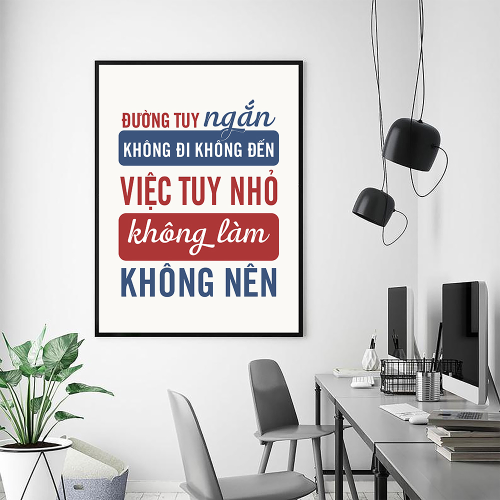 Tranh động lực Đường tuy ngắn, không đi không đến. Việc tuy nhỏ, không làm không nên-Model: AZ1-0542