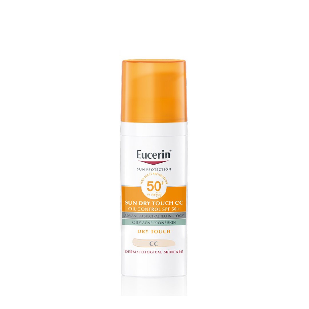 Kem Chống Nắng Trang Điểm Kiểm Soát Nhờn Cho Da Nhờn Mụn Eucerin Sun Dry Touch CC Oil Control SPF50+ 50ml