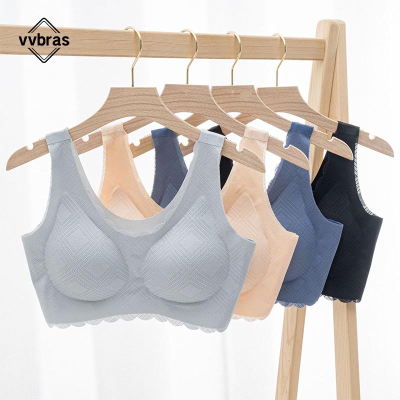 Vvbras Push Up Bra Liền Mạch Đồ Lót Nữ Top Gợi Cảm Áo Lót Không Gọng Mỏng Chưa Đan Dây Bralette Áo Mềm Mại Lót V Sâu