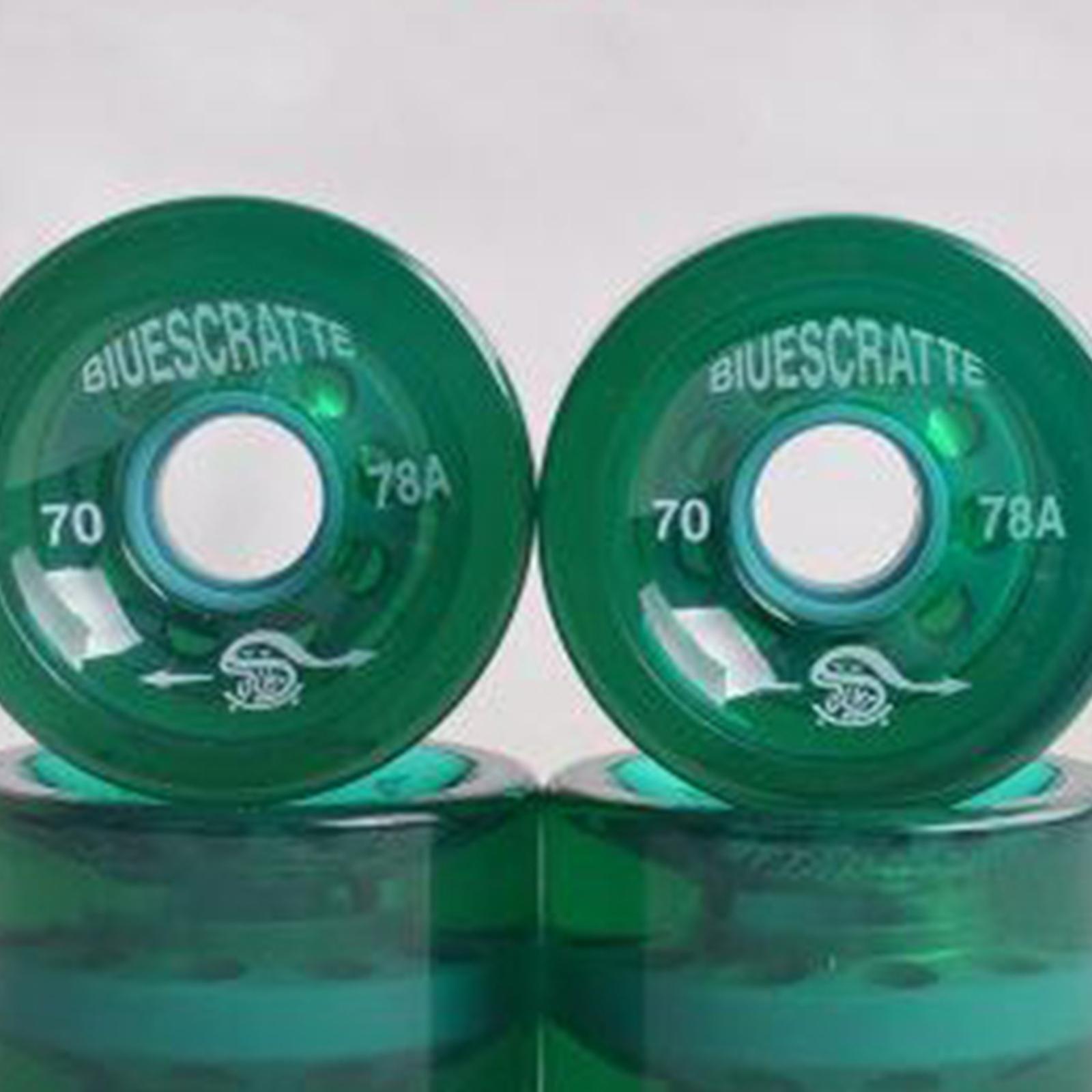 4pcs/Pack 70mm Longboard PU Wheel Replacement Skateboard 78A Hardness Wheels Cruising Wheel ABEC-9 Bearings Outer Cover