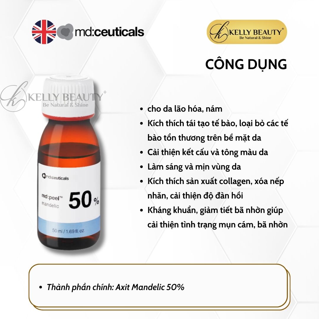 Peel Xóa Nám Sáng Da Ngừa Lão Hóa MD:PEEL Mandelic 50% - MD:Ceuticals | Kelly Beauty