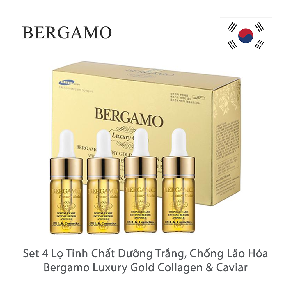 Tinh Chất Dưỡng Da Serum Bergamo Luxury Gold Collagen & Cavia B003 (Set 4 Chai)