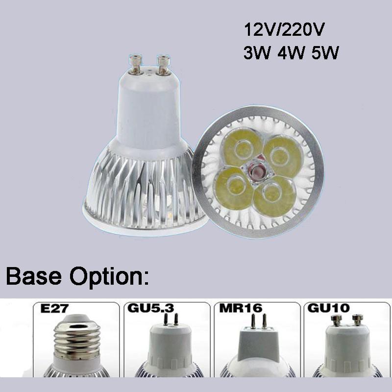 Bóng đèn LED E27 E14 MR16 GU5.3 GU10 AC 220V AC/DC 12V 3W 4W 5W độ sáng cao