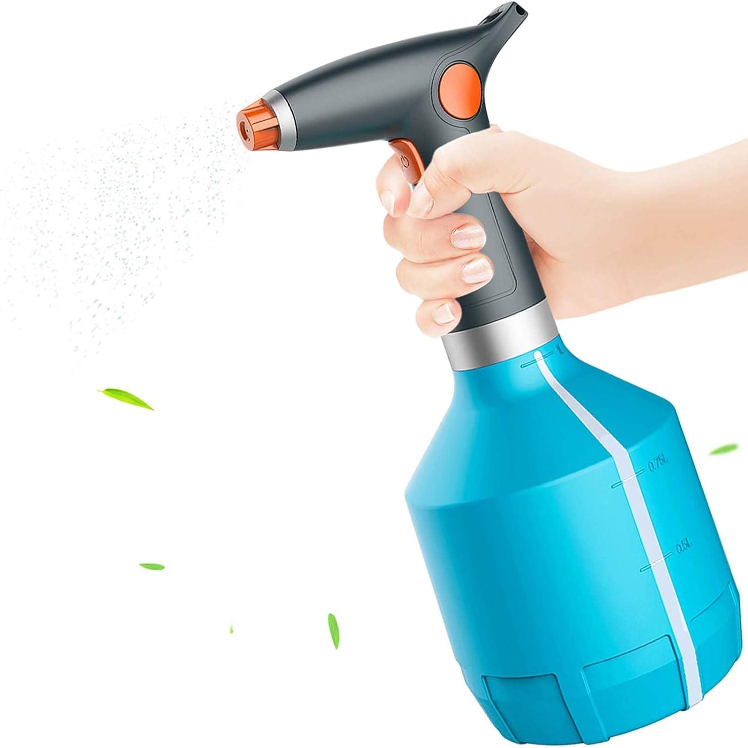 1L Lưới điện, bình xịt thực vật, bình xịt điện với vòi phun có thể điều chỉnh để làm vườn, làm sạch gia đình, rượu, cây bên trong/ngoài trời