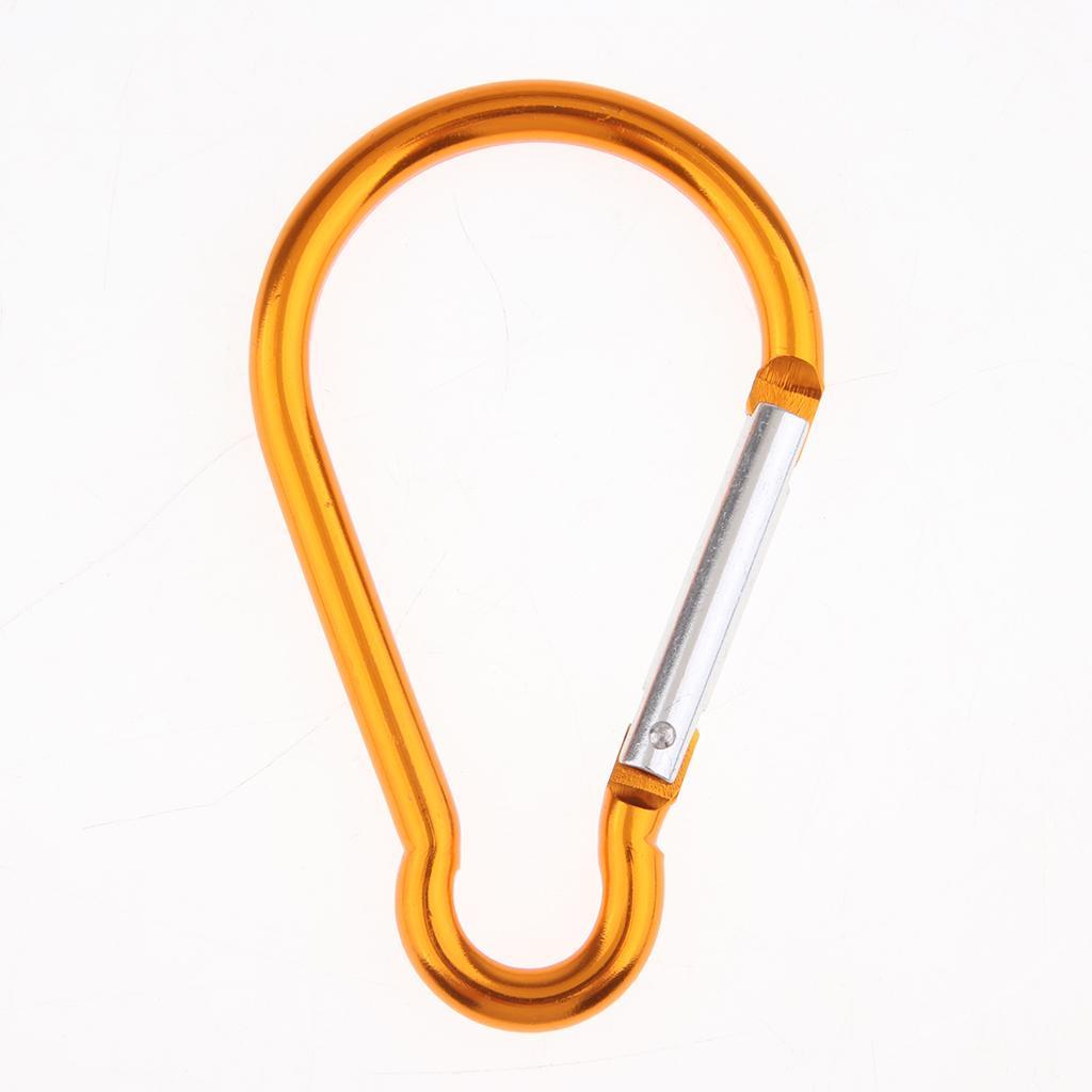 5PCS Aluminum Carabiner D Shape Buckle Keychain Clip Spring Snap Hook