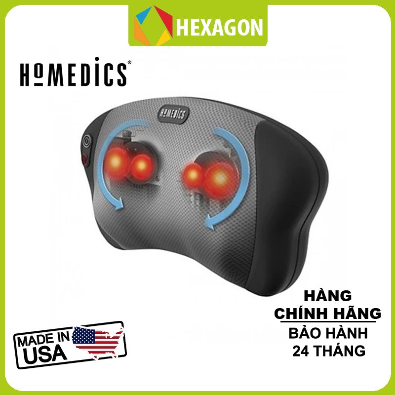 Gối massage Shiatsu 4 bi lăn kèm nhiệt Homedics SP-6H-GB