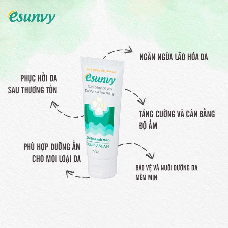 Kem Dưỡng Ẩm, Chống Nẻ Esunvy Tăng Cường Độ Ẩm, Làm Mềm Da An Toàn Dịu Nhẹ 30g/ 50g