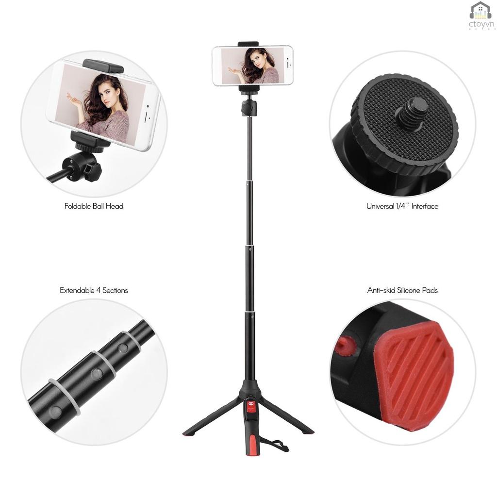 Gậy chụp ảnh selfie mini 2 trong 1 có thể điều chỉnh 64cm với đầu bi và dây đeo cho điện thoại