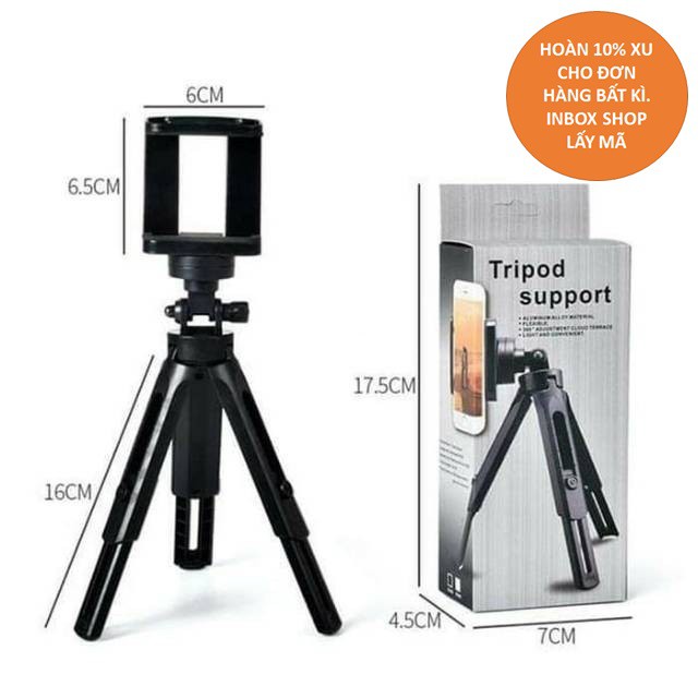 Chân Kẹp Điện Thoại Tripod Mini 3 chân MT01 (Kèm Đầu Kẹp), Kẹp Điện Thoại Bạch Tuộc 3 Chân