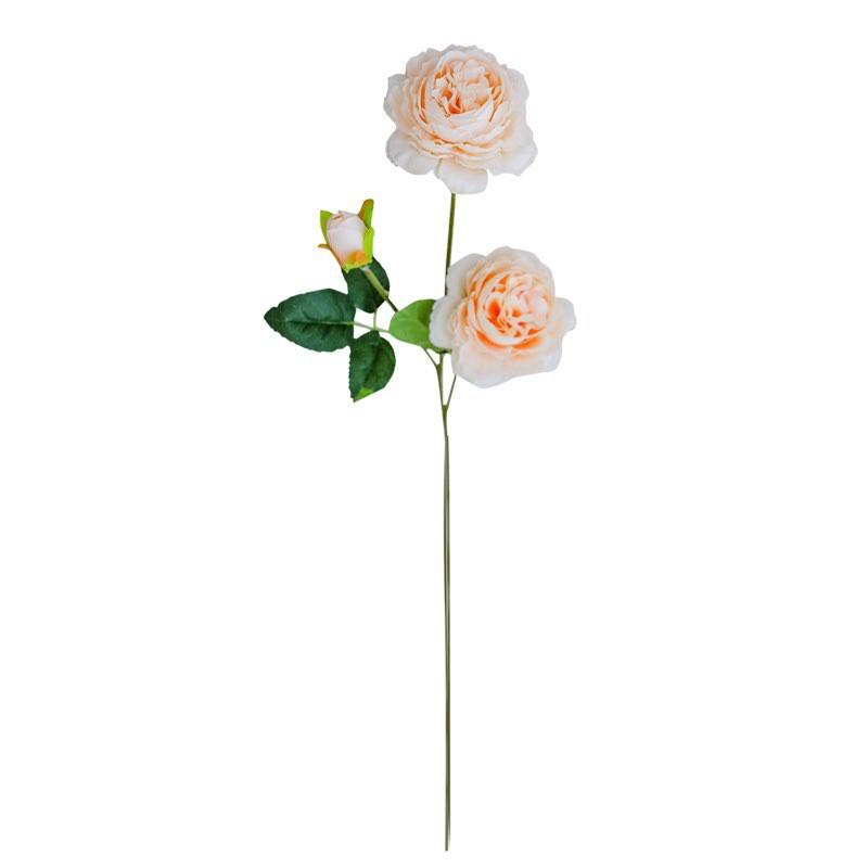 Hoa Hồng Hoa Mẫu đơn giả 1 cành 2 bông 1 nụ hoa lụa nhân tạo