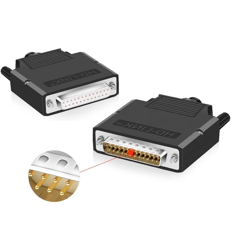 Đầu bấm RS232 25 chân bắt vit vỏ ốp nhựa chân đồng HD-Link YL-SCD-25. HÀNG CHÍNH HÃNG