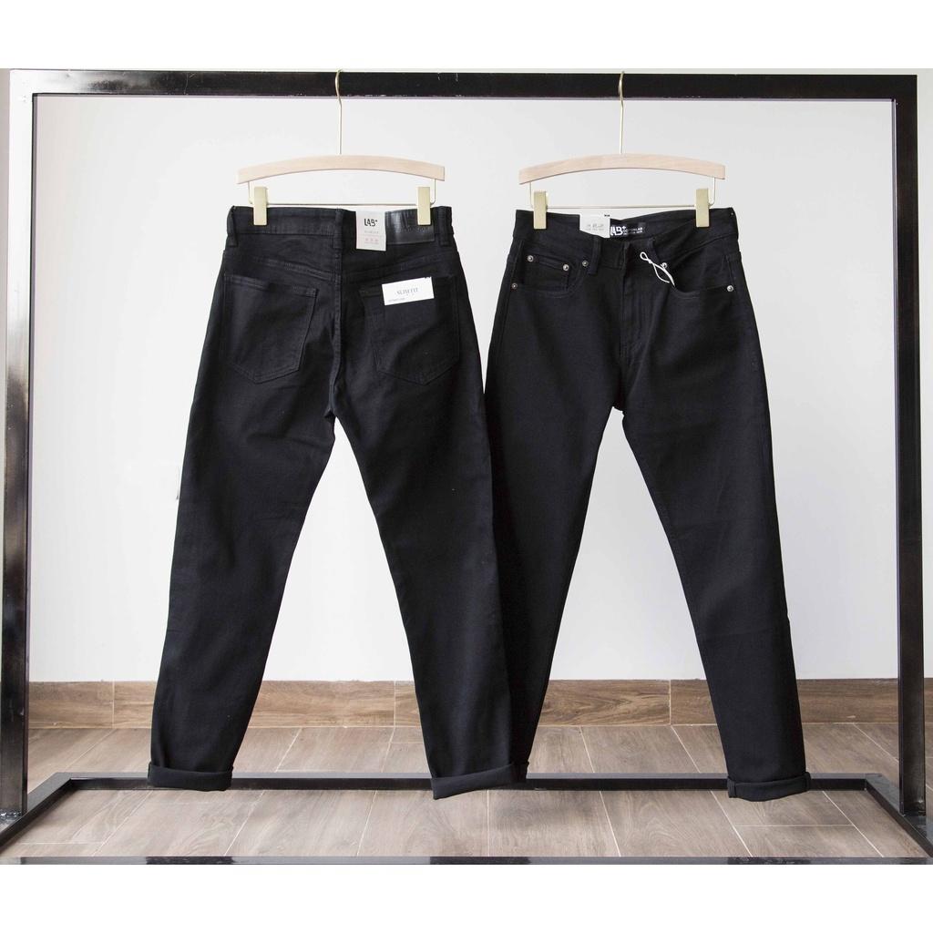 Quần jean nam màu đen cao cấp chất co giãn không phai màu from slimfit thương hiệu LAB - QJLAB10401