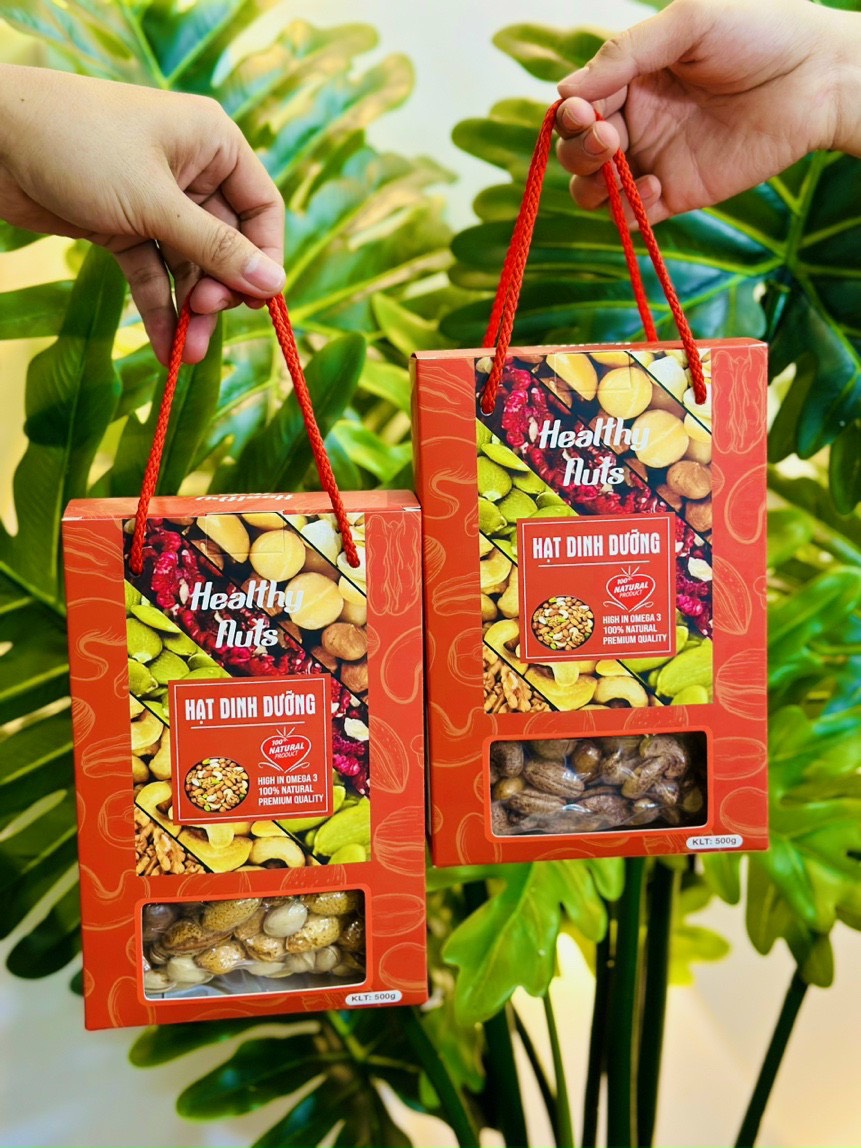 Hộp quà Mix 5 loại hạtHộp hạt dinh dưỡng .Healthy Nuts 500gr